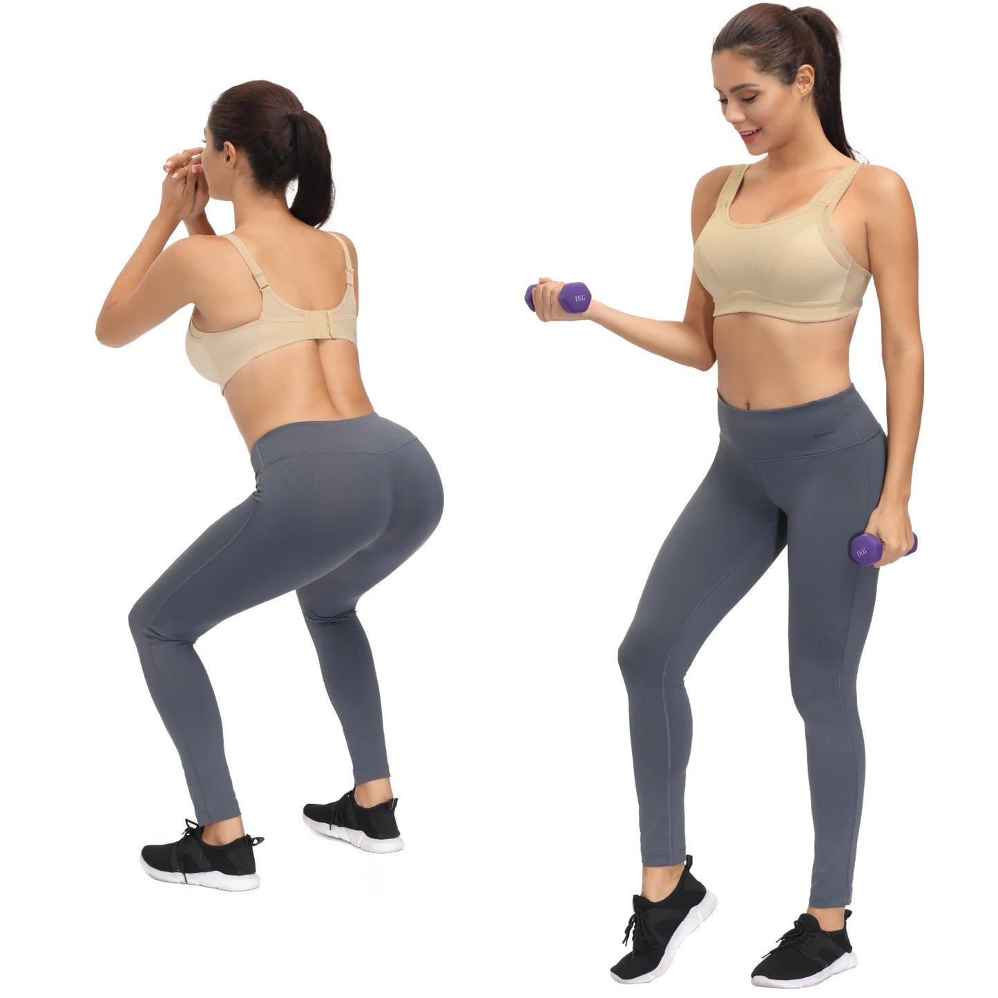 Plus Size Adjustable Sports Bra | Full Coverage Gym Bra with Wide Straps