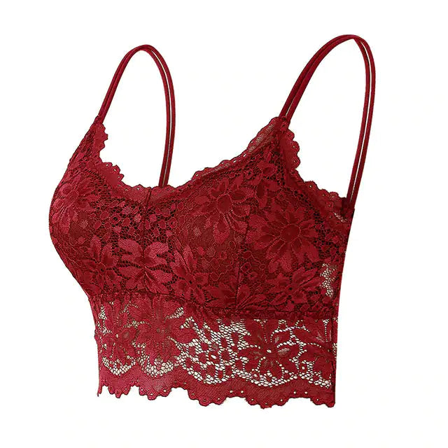 Plus Size Lace Bra | Comfortable Bandeau Bra with Removable Pads