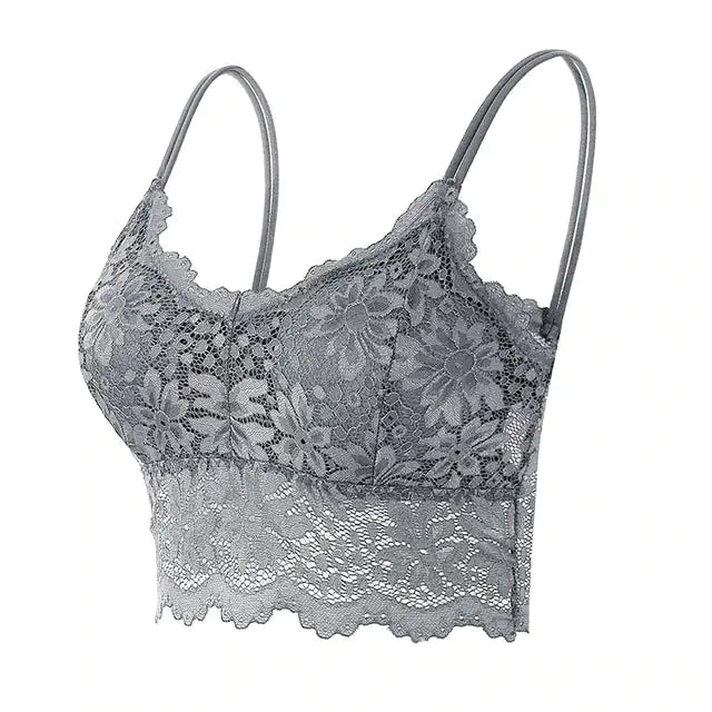 Plus Size Lace Bra | Comfortable Bandeau Bra with Removable Pads