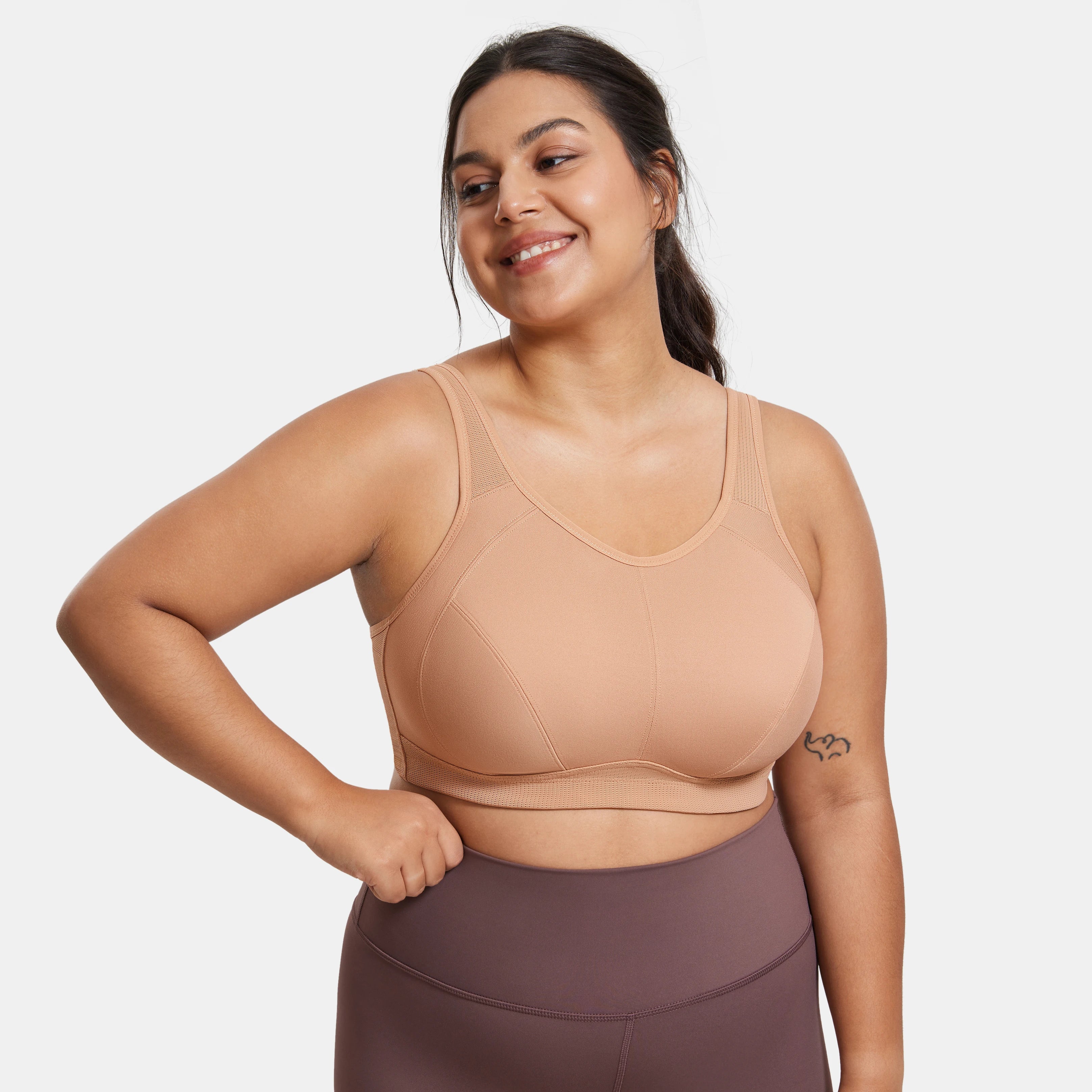Plus Size High Support Sports Bra | Full Coverage Wireless Running & Fitness Top