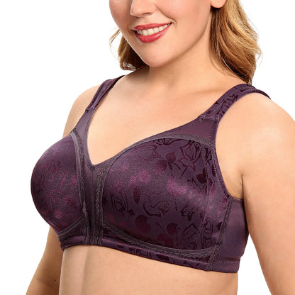 Women Plus Size Full Figure Minimizer Bras Comfort Wire Free Non-Padded Unlined Support Coverage Lingerie