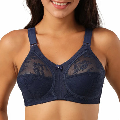 Plus Size Sexy Lace Minimizer Bra | Full Figure Push Up Wireless Bra for Large Busts