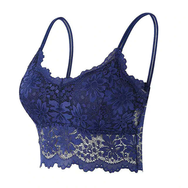 Plus Size  Lace  Bra | Comfortable Bandeau Bra with Removable Pads