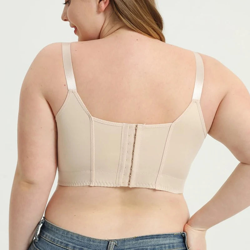 Plus Size Full Coverage Lifting Lace Bra | Wire-Free Sports & Back Shaper