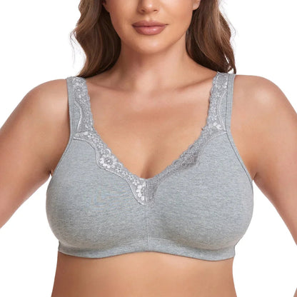 Full Cup Bras For Women Underwear Comfort Cotton Big Cup Seamless Wireless Ultra-thin Minimizer Bras Plus Size B C D E F G H I