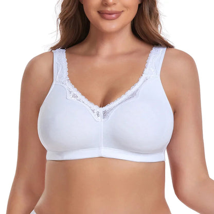 Full Cup Bras For Women Underwear Comfort Cotton Big Cup Seamless Wireless Ultra-thin Minimizer Bras Plus Size B C D E F G H I