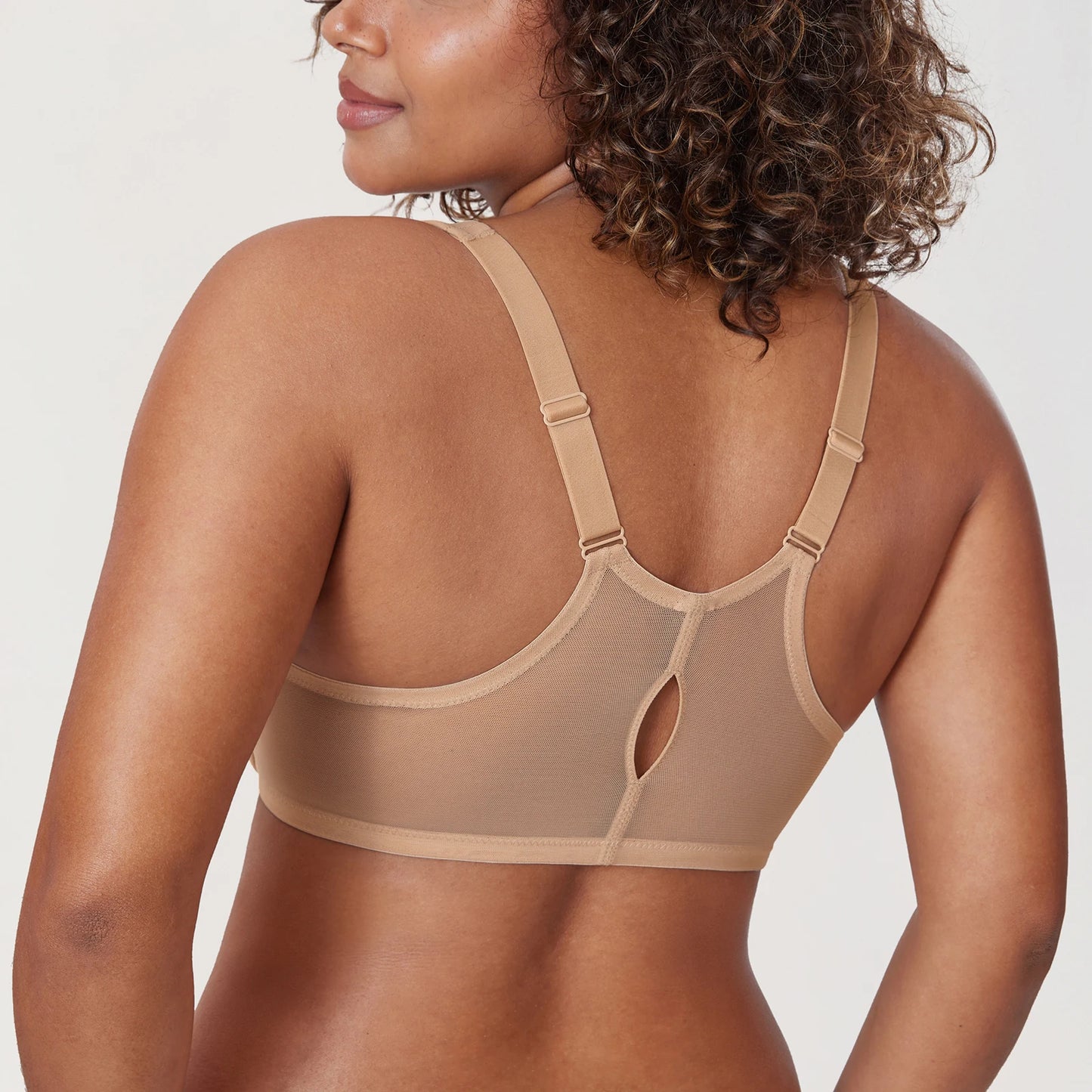 Plus Size Seamless Front Closure Bra | Full Coverage Racerback Non-Padded Plunge