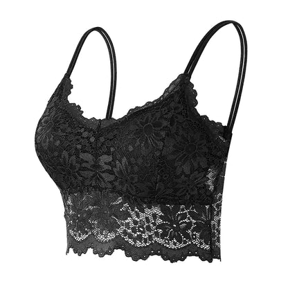 Plus Size  Lace  Bra | Comfortable Bandeau Bra with Removable Pads