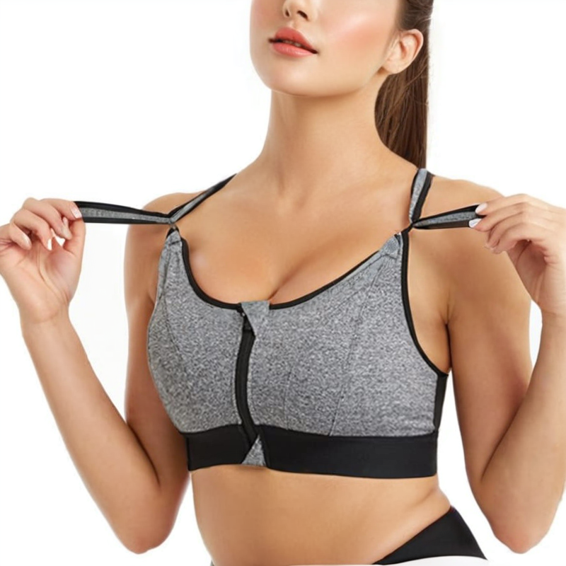 Zip Front Adjustable High Impact Sports Bras for Women Premium Quality Full Coverage Workout Running Removable Pads