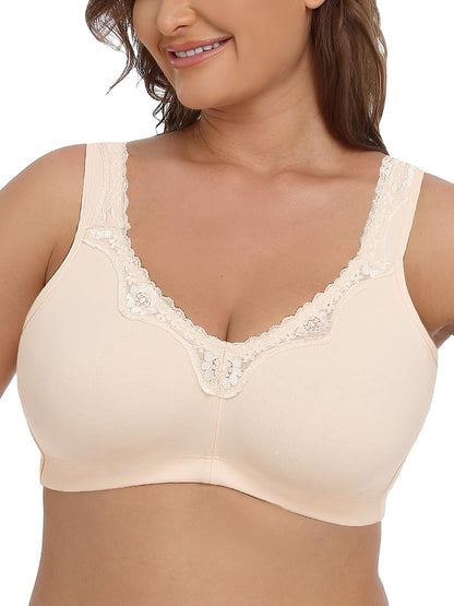 Full Cup Bras For Women Underwear Comfort Cotton Big Cup Seamless Wireless Ultra-thin Minimizer Bras Plus Size B C D E F G H I