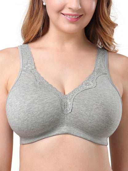 Full Cup Bras For Women Underwear Comfort Cotton Big Cup Seamless Wireless Ultra-thin Minimizer Bras Plus Size B C D E F G H I