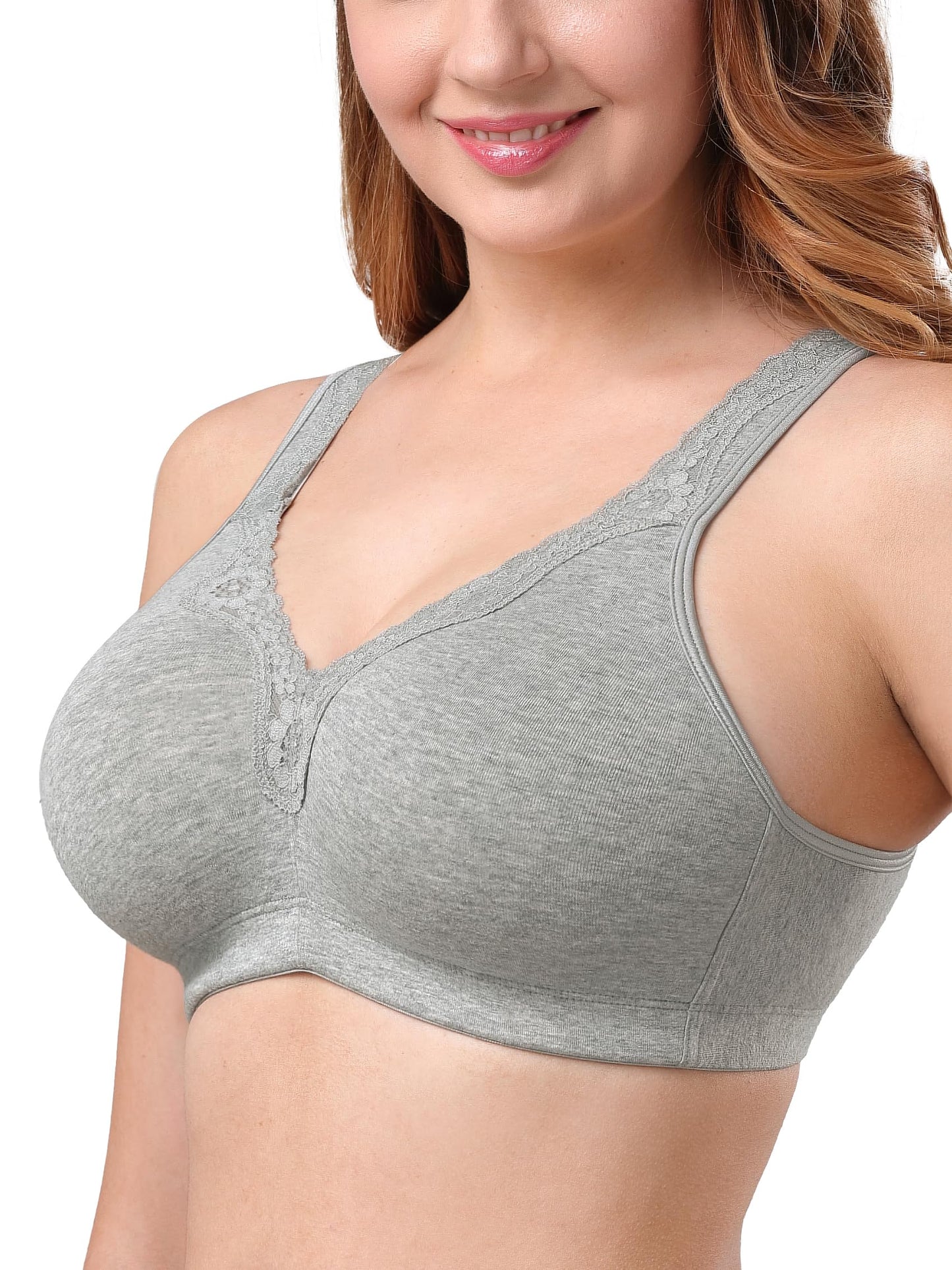 Full Cup Bras For Women Underwear Comfort Cotton Big Cup Seamless Wireless Ultra-thin Minimizer Bras Plus Size B C D E F G H I