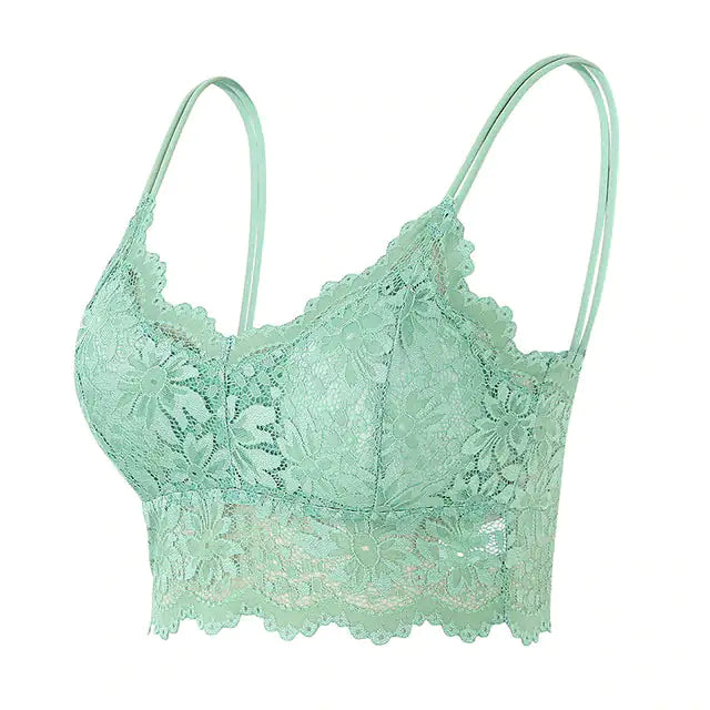 Plus Size  Lace  Bra | Comfortable Bandeau Bra with Removable Pads