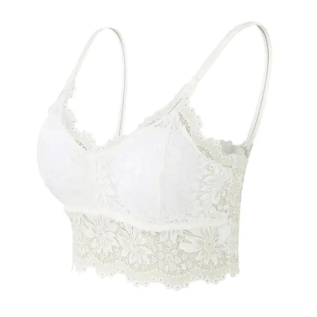 Plus Size  Lace  Bra | Comfortable Bandeau Bra with Removable Pads